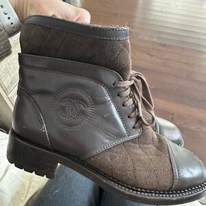 CHANEL Brown ankle Boots